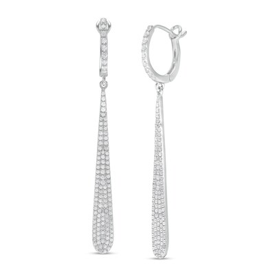 0.75 CT. T.W. Composite Diamond Elongated Pear-Shaped Drop Earrings in 10K White Gold