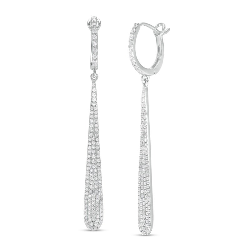 0.75 CT. T.W. Composite Diamond Elongated Pear-Shaped Drop Earrings in 10K White Gold|Peoples Jewellers