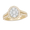 Thumbnail Image 1 of 0.50 CT. T.W. Composite Diamond Oval Frame Split Shank Engagement Ring in 10K Gold