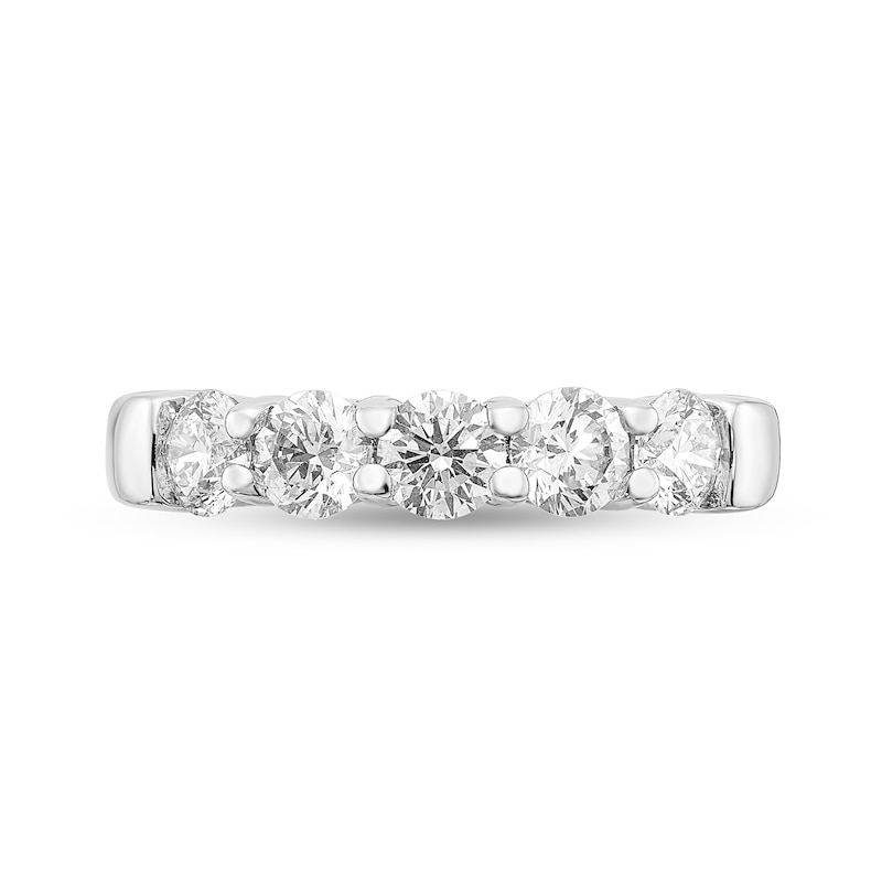 Main Image 3 of 1.45 CT. T.W. Diamond Five Stone Anniversary Band in Platinum