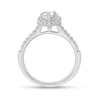 0.79 CT. T.W. Diamond Pear-Shaped Diamond Frame Engagement Ring in Platinum