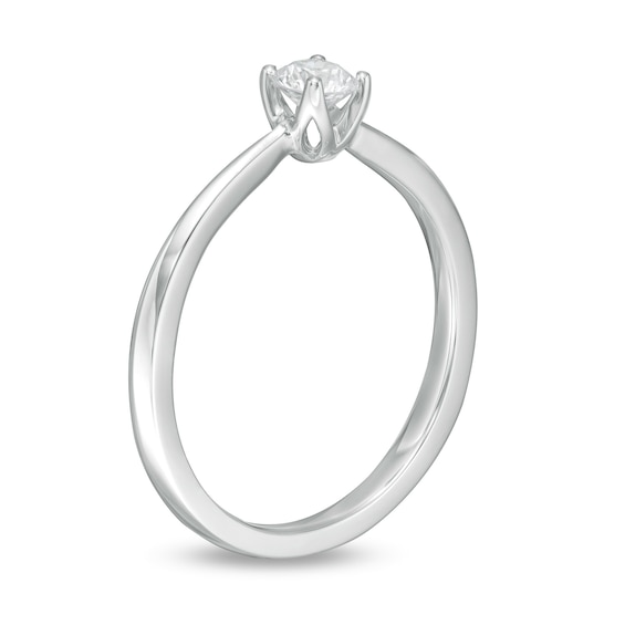 Trouvaille Collection CT. DeBeers®-Graded Diamond Solitaire Engagement Ring in 18K White Gold (F/I1