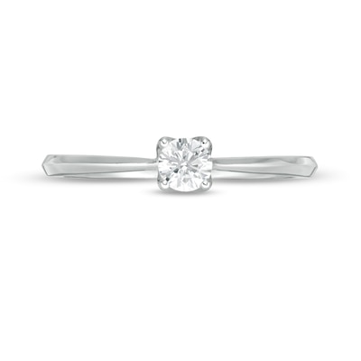 Trouvaille Collection CT. DeBeers®-Graded Diamond Solitaire Engagement Ring in 18K White Gold (F/I1