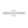 Thumbnail Image 3 of Trouvaille Collection 0.30 CT. DeBeers®-Graded Emerald-Cut Diamond Solitaire Engagement Ring in 18K White Gold (F/SI2)