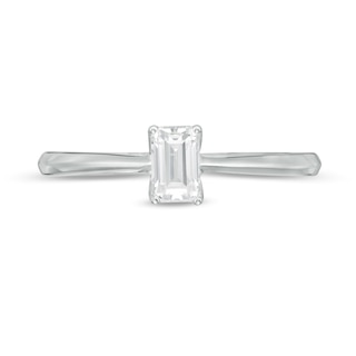 Trouvaille Collection CT. DeBeers®-Graded Emerald-Cut Diamond Solitaire Engagement Ring in 18K White Gold (F/SI2