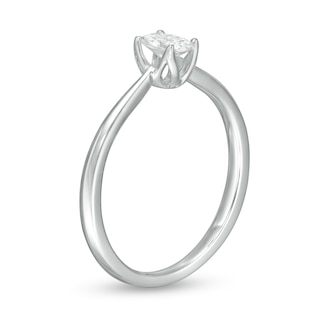 Trouvaille Collection CT. DeBeers®-Graded Oval Diamond Solitaire Engagement Ring in 18K White Gold (F/SI2