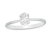 Thumbnail Image 1 of Trouvaille Collection 0.50 CT. DeBeers®-Graded Oval Diamond Solitaire Engagement Ring in 18K White Gold (F/SI2)