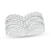 1.00 CT. T.W. Diamond Multi-Row Chevron Ring in 10K White Gold