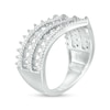 1.00 CT. T.W. Diamond Multi-Row Chevron Ring in 10K White Gold