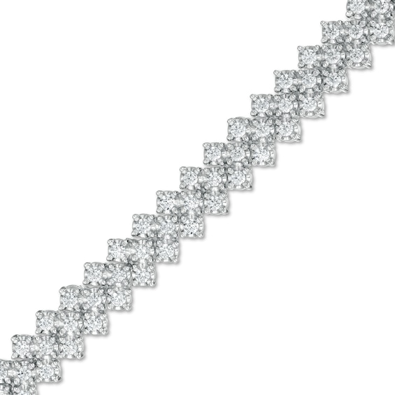 3.00 CT. T.W. Diamond Tennis-Style Chevron Bracelet in Sterling Silver