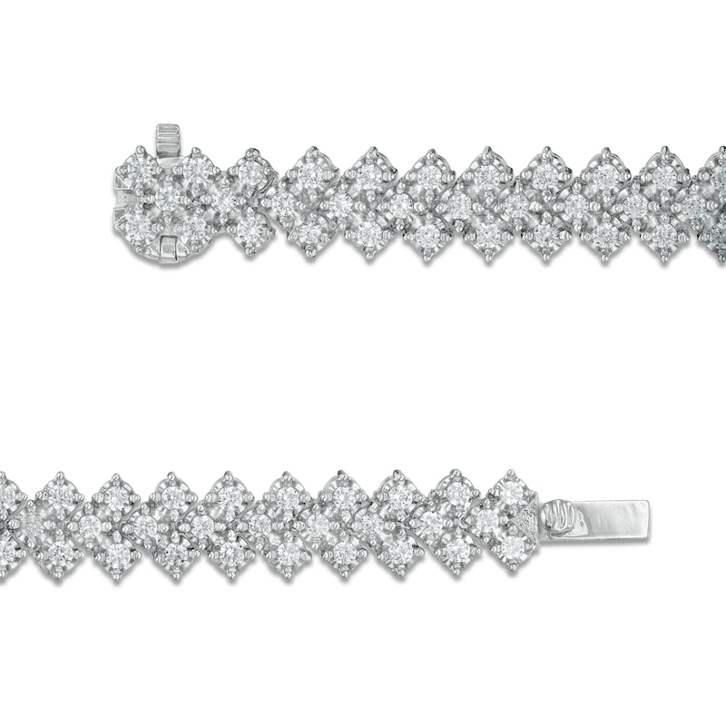 3.00 CT. T.W. Diamond Tennis-Style Chevron Bracelet in Sterling Silver