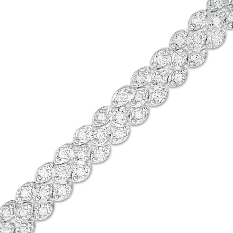 2.00 CT. T.W. Diamond Multi-Row Bracelet in Sterling Silver | Peoples ...