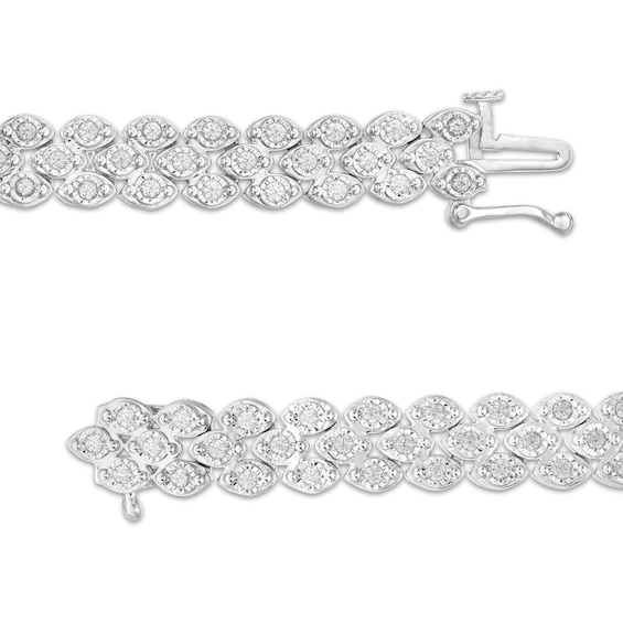 2.00 CT. T.W. Diamond Multi-Row Bracelet in Sterling Silver