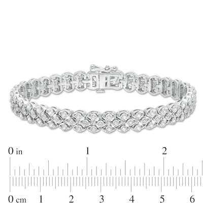 2.00 CT. T.W. Diamond Multi-Row Bracelet in Sterling Silver