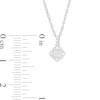 Thumbnail Image 2 of 0.15 CT. T.W. Baguette and Round Diamond Tilted Cushion Frame Pendant in 10K White Gold