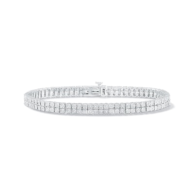 0.50 CT. T.W. Diamond Double Row Tennis Bracelet in Sterling Silver