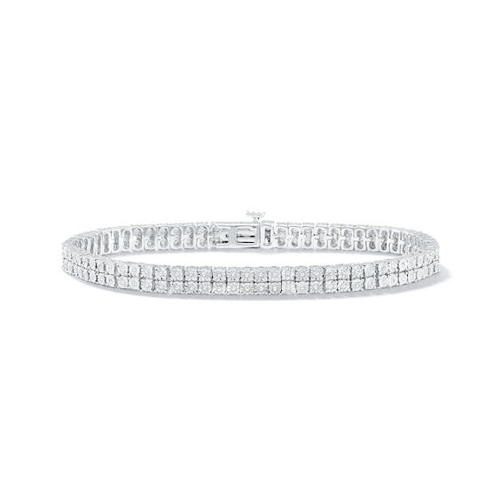 0.50 CT. T.W. Diamond Double Row Tennis Bracelet in Sterling Silver