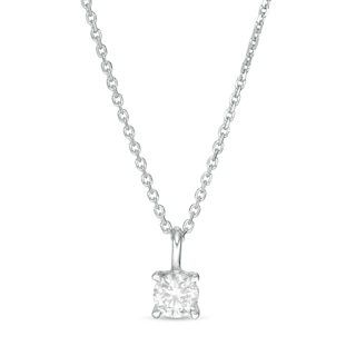 Trouvaille Collection CT. DeBeers®-Graded Diamond Solitaire Pendant in 14K White Gold (F/I1