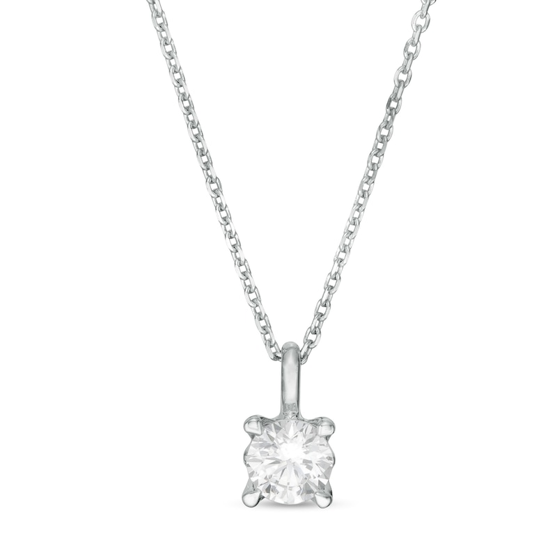 Trouvaille Collection 0.30 CT. DeBeers®-Graded Diamond Solitaire Pendant in 14K White Gold (F/I1)