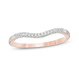 0.085 CT. T.W. Diamond Contour Anniversary Band in 10K Rose Gold