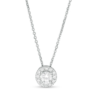 Trouvaille Collection CT. T.W. DeBeers®-Graded Diamond Frame Pendant in 14K White Gold (F/I1