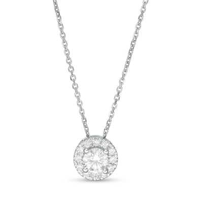 Trouvaille Collection CT. T.W. DeBeers®-Graded Diamond Frame Pendant in 14K White Gold (F/I1