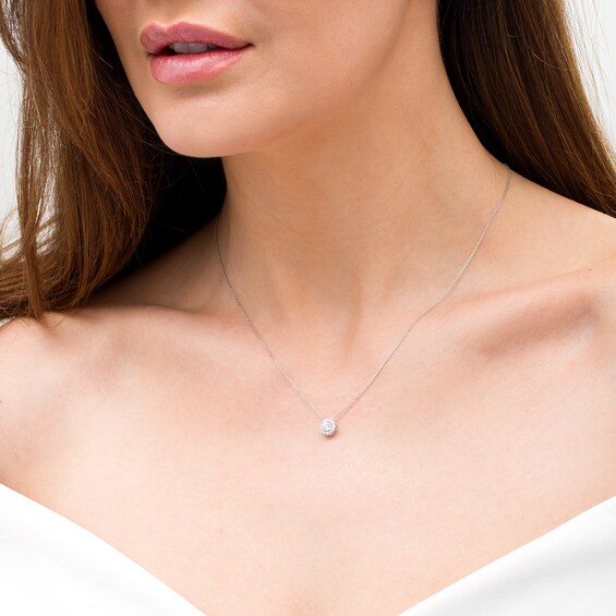 Trouvaille Collection CT. T.W. DeBeers®-Graded Diamond Frame Pendant in 14K White Gold (F/I1