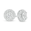 Thumbnail Image 0 of Trouvaille Collection 2.00 CT. T.W. Certified Diamond Frame Stud Earrings in 14K White Gold (F/I1)