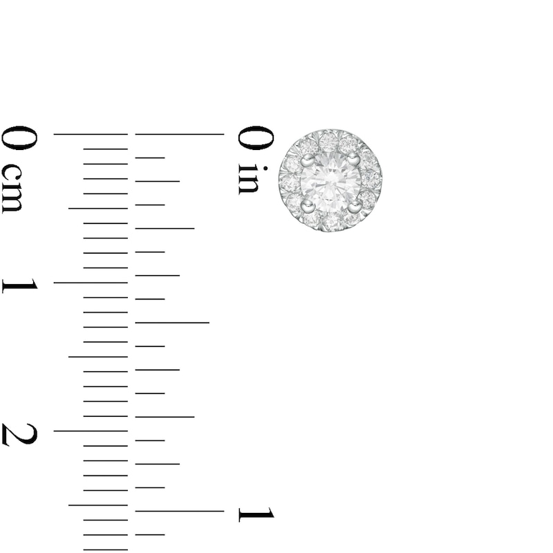 Main Image 3 of Trouvaille Collection 0.75 CT. T.W. DeBeers®-Graded Diamond Frame Stud Earrings in 14K White Gold (F/I1)