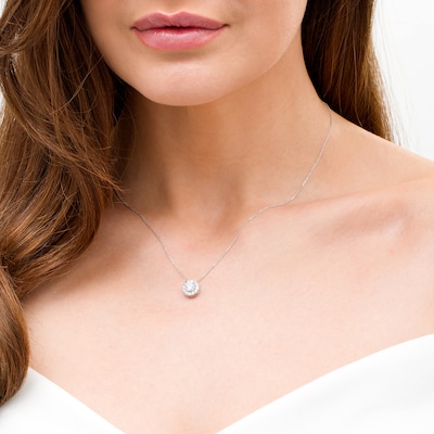 Trouvaille Collection 1.00 CT. T.W. DeBeers®-Graded Diamond Frame Pendant in 14K White Gold