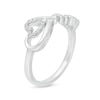 Thumbnail Image 2 of 0.04 CT. T.W. Diamond Heart and "mom" Infinity Loop Ring in Sterling Silver - Size 7