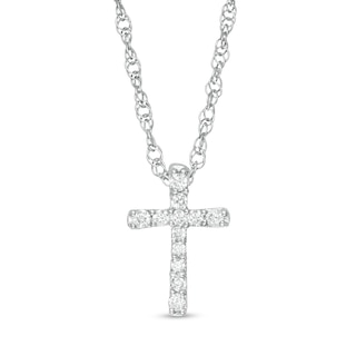 0.06 CT. T.W. Diamond Cross Pendant in Sterling Silver