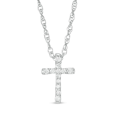 0.06 CT. T.W. Diamond Cross Pendant in Sterling Silver