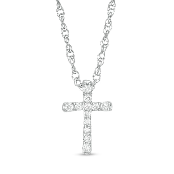 0.06 CT. T.W. Diamond Cross Pendant in Sterling Silver