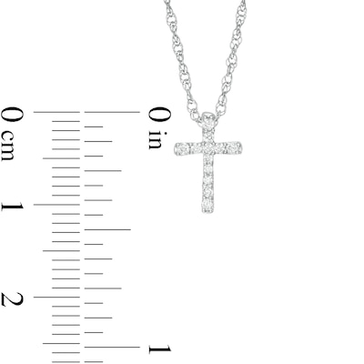 0.06 CT. T.W. Diamond Cross Pendant in Sterling Silver