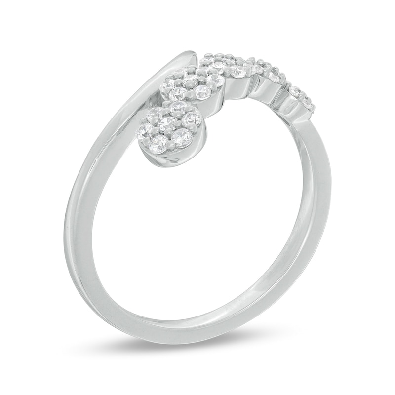 0.25 CT. T.W. Composite Diamond Graduated Bypass Ring in Sterling Silver|Peoples Jewellers