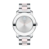 Ladies' Movado Bold® Crystal Accent Pink Ceramic and Silver-Tone Watch (Model: 3600702)