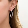 Thumbnail Image 1 of 2.00 CT. T.W. Diamond Inside-Out Hoop Earrings in Sterling Silver