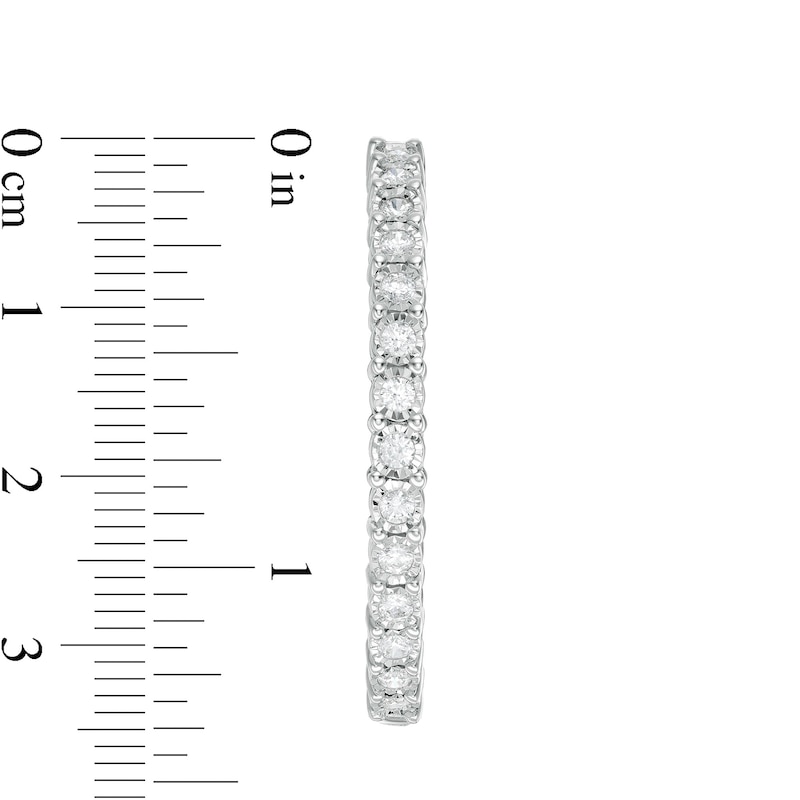 2.00 CT. T.W. Diamond Inside-Out Hoop Earrings in Sterling Silver
