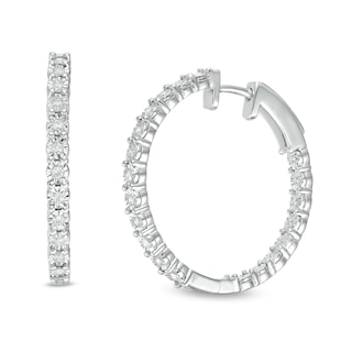 0.25 CT. T.W. Diamond Inside-Out Hoop Earrings in Sterling Silver