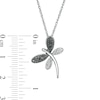 0.04 CT. T.W. Enhanced Black and White Diamond Dragonfly Pendant in Sterling Silver