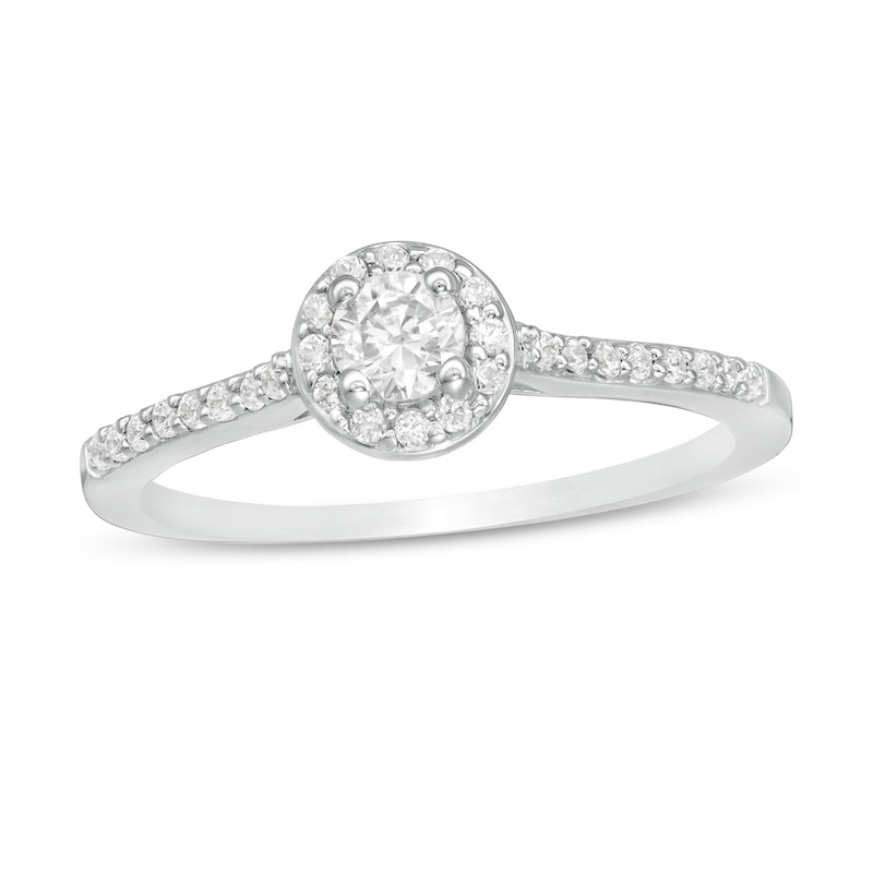 0.40 CT. T.W. Diamond Frame Engagement Ring in 10K White Gold|Peoples Jewellers