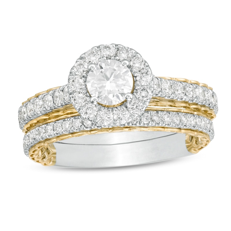 0.75 CT. T.W. Diamond Frame Bridal Set in 10K Two-Tone Gold|Peoples Jewellers