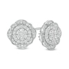 1.01 CT. T.W. Composite Diamond Flower Stud Earrings in 10K White Gold