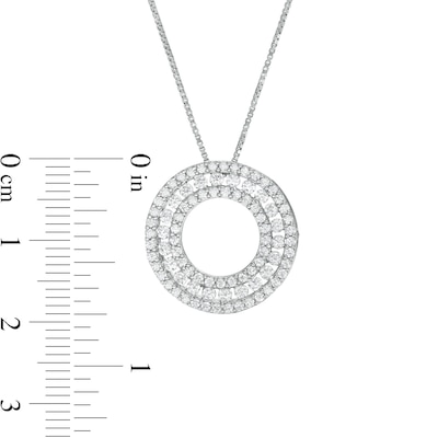 1.00 CT. T.W. Diamond Circle Pendant in Sterling Silver