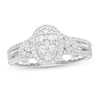 Thumbnail Image 0 of 0.50 CT. T.W. Composite Diamond Oval Frame Split Shank Ring in 10K White Gold