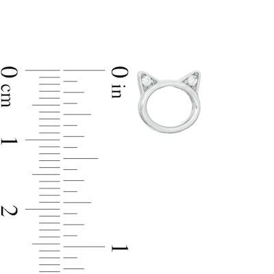 0.04 CT. T.W. Diamond Cat Stud Earrings in Sterling Silver