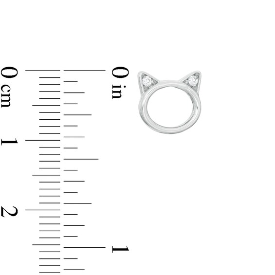 0.04 CT. T.W. Diamond Cat Stud Earrings in Sterling Silver