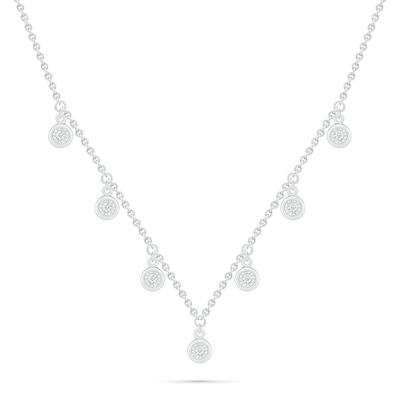 0.085 CT. T.W. Diamond Circle Station Necklace in Sterling Silver