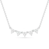 Thumbnail Image 0 of 0.23 CT. T.W. Diamond Five Triangle Necklace in Sterling Silver